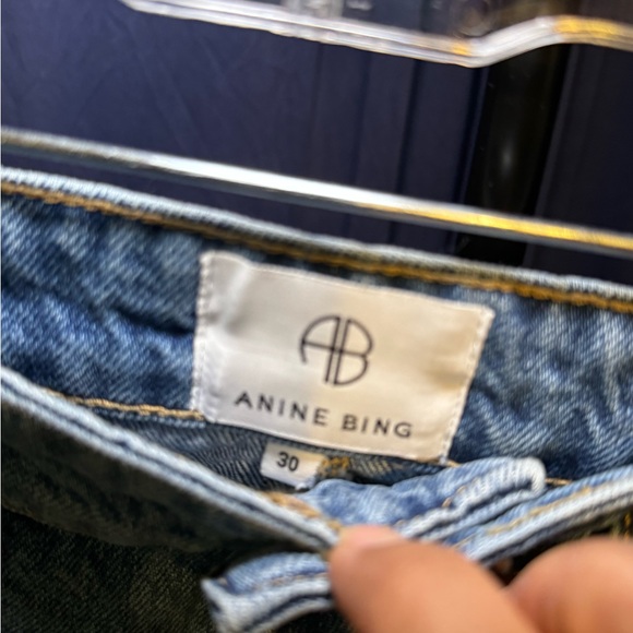 Anine Bing Raw Edge trim mini Denim Skirt - new w/tags! - Picture 5 of 14